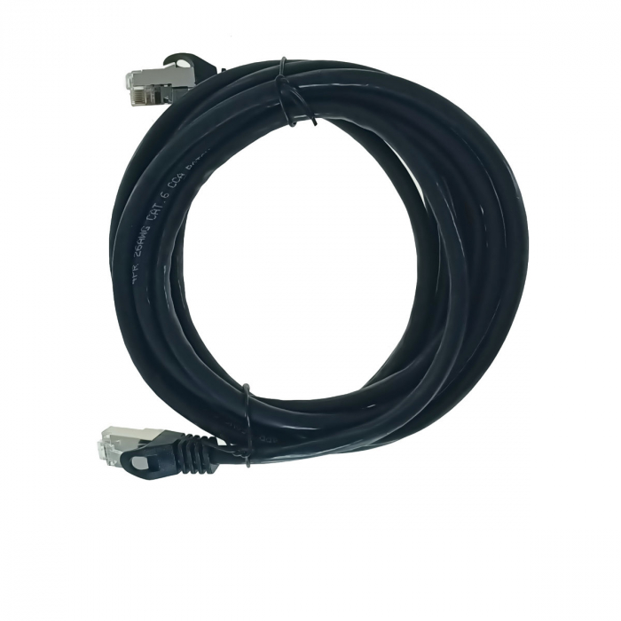 Cablu de retea, patchcord CAT6 FTP Lanberg, 2 X RJ45, lungime 3m, AWG26, 10Gb/s-250MHz, ethernet, negru [3]
