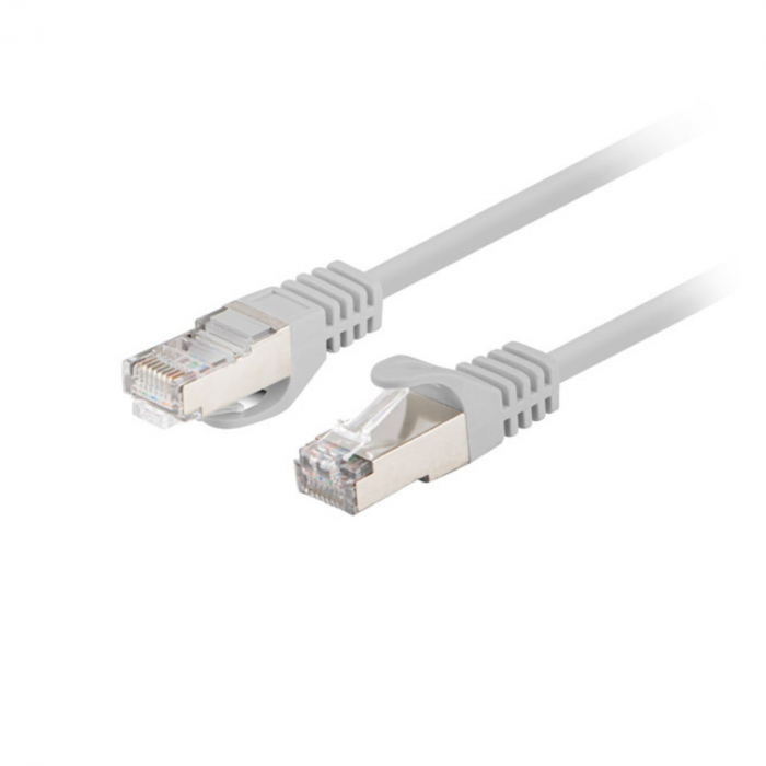 Cablu retea-patchcord CAT6 FTP, Lanberg 43612, 2 X RJ45, lungime 25cm, AWG26, 10Gb/s-250MHz, de legatura retea, ethernet, gri [2]