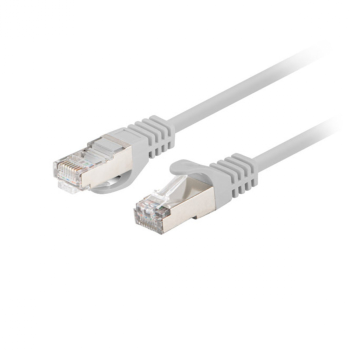 Cablu retea-patchcord CAT6 FTP, Lanberg 43614, 2 X RJ45, lungime 1m, AWG26, 10Gb/s-250MHz, de legatura retea, ethernet, gri [2]