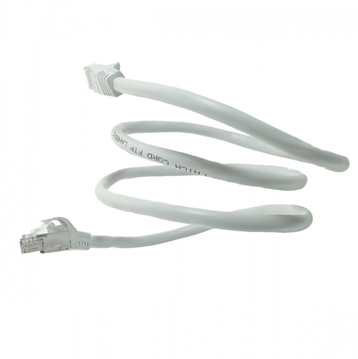 Cablu retea-patchcord CAT6 FTP, Lanberg 43614, 2 X RJ45, lungime 1m, AWG26, 10Gb/s-250MHz, de legatura retea, ethernet, gri [3]