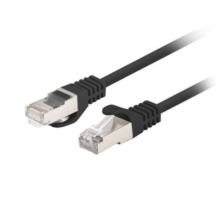 Cablu retea-patchcord CAT6 FTP, Lanberg 43618, 2 X RJ45, lungime 25cm, AWG26, 10Gb/s-250MHz, de legatura retea, ethernet, negru [2]