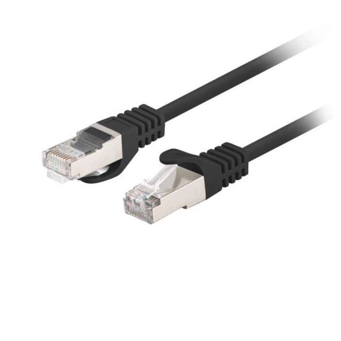 Cablu retea-patchcord CAT6 FTP, Lanberg 43619, 2 X RJ45, lungime 50cm, AWG26, 10Gb/s-250MHz, de legatura retea, ethernet, negru [2]