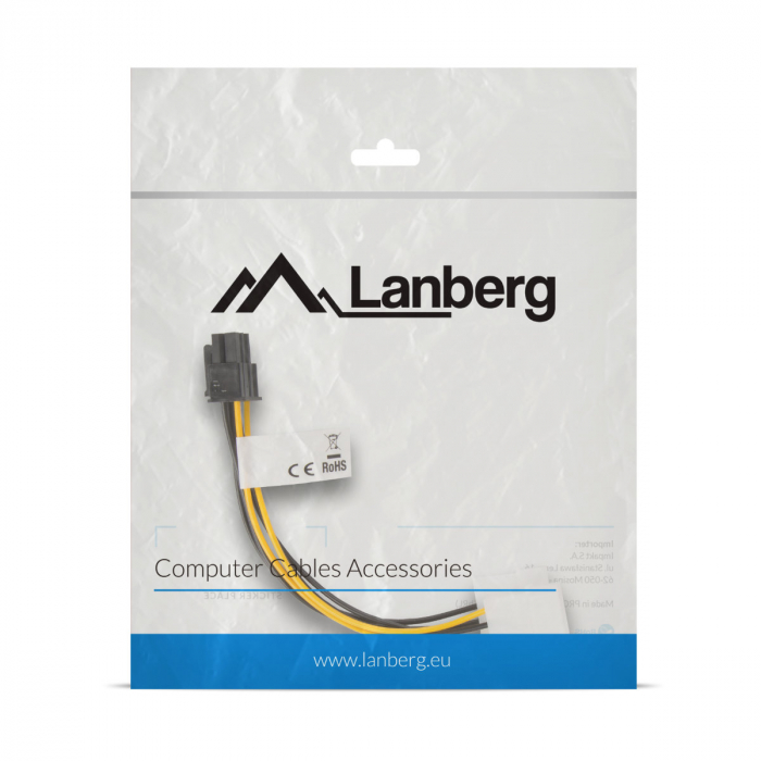 Cablu splitter in Y , Lanberg 41308, Molex 3-pin tata cu Molex 3-pin mama, la BTX cu 6 pini, 15 cm [4]