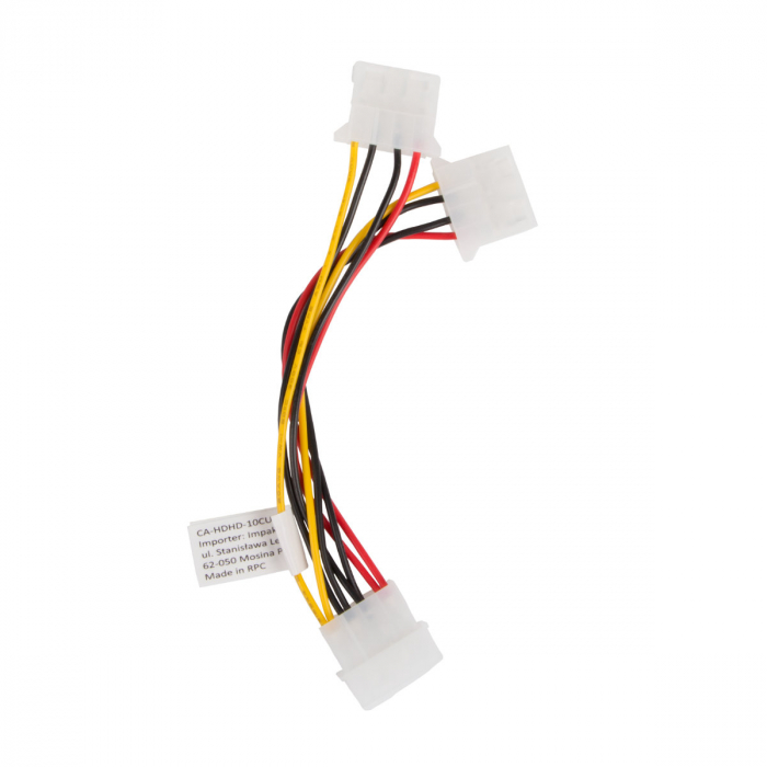 Cablu splitter in Y , Lanberg 41309, Molex 4-pin tata cu Molex 4-pin mama, la Molex 4-pin mama, 15 cm [3]