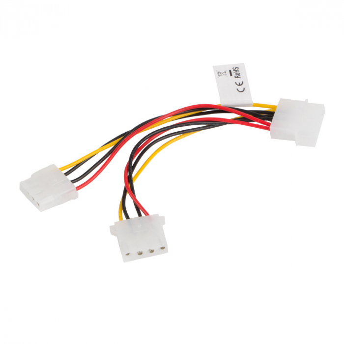 Cablu splitter in Y , Lanberg 41309, Molex 4-pin tata cu Molex 4-pin mama, la Molex 4-pin mama, 15 cm [1]
