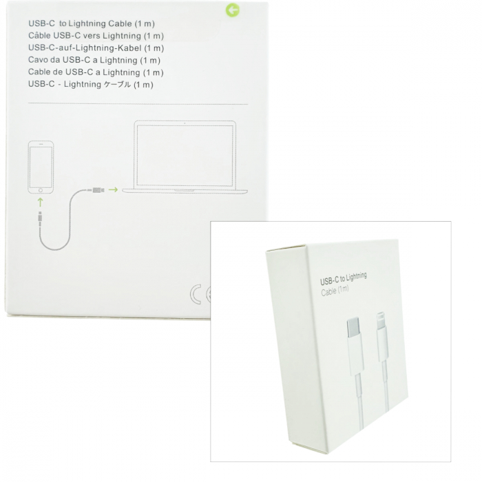 Cablu tip lightning la USB-C, pentru dispozitive Apple, A1703, 1m, alb, in blister [5]