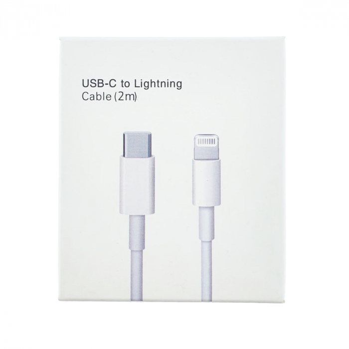 Cablu tip lightning la USB-C, pentru dispozitive Apple, A1703, 2m, alb, in blister [4]