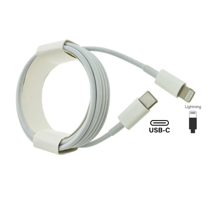Cablu tip lightning la USB-C, pentru dispozitive Apple, A1703, 2m, alb, in blister [3]