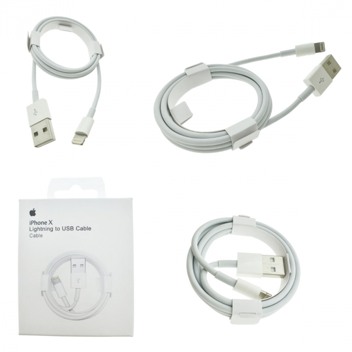 Cablu tip Lightning la USB, pentru iPhoneX, Apple, A1480, 1m, alb, in blister, 1856 [3]