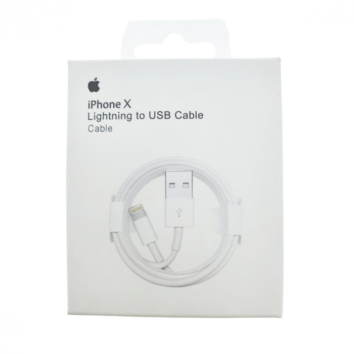 Cablu tip Lightning la USB, pentru iPhoneX, Apple, A1480, 1m, alb, in blister, 1856 [5]