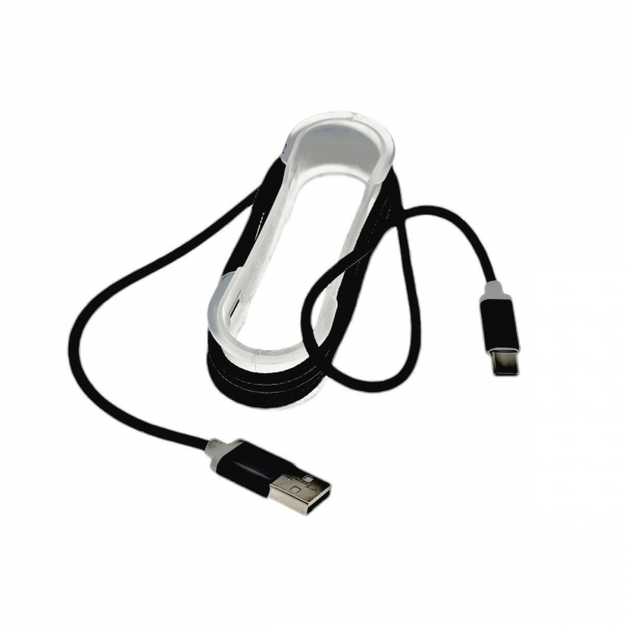 Cablu USB 2.0 la USB tip C, invelis textil,140cm, negru, CTTC01B [3]