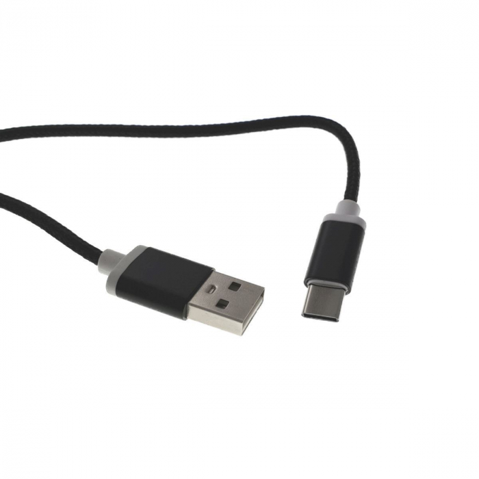 Cablu USB 2.0 la USB tip C, invelis textil,140cm, negru, CTTC01B [2]