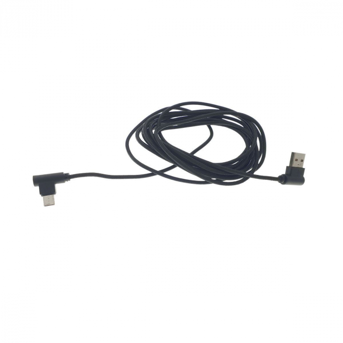 Cablu USB 2.0 la USB tip C, unghi 90 grade la ambele capete, 300 cm lungime, invelis textil, negru [3]