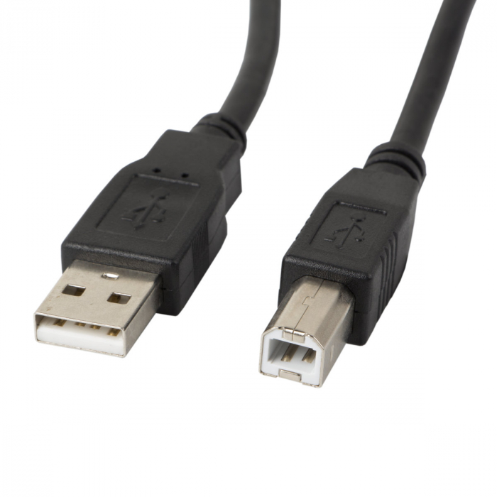 Cablu USB 2.0 pentru imprimanta, Lanberg 41354, lungime 5 m, USB-A tata la USB-B tata, negru [2]