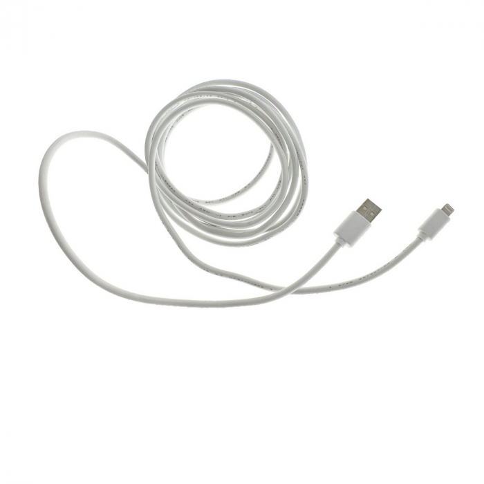 Cablu USB 2.0 tata la 8-pin lightning tata, XXL, pentru iPhone si dispozitive Apple, lungime 280 cm, invelis plastic, alb [2]