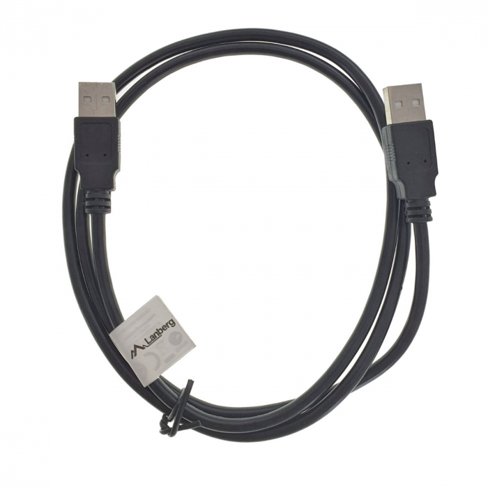 Cablu USB 2.0 tata la USB2.0 tata, Lanberg 42772, lungime 100 cm, negru [3]