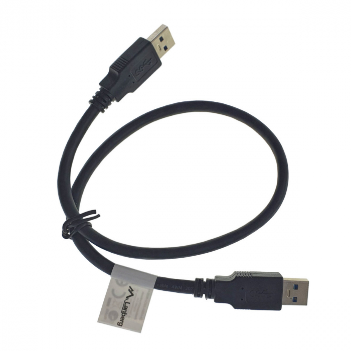 Cablu USB 3.0 tata la USB 3.0 tata, Lanberg 42777, lungime 50 cm, negru [2]