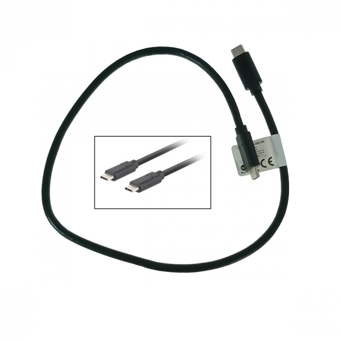 Cablu USB-C 3.1 gen.2 tata-tata, Lanberg 43691, Quick Charge 4.0, Power Delivery 3.0, 10GB/S, PD 100W, 50cm, negru [2]