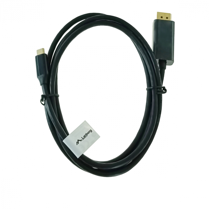 Cablu USB-C la DisplayPort, 1.8m, tata-tata, Lanberg 43681, HDR, DPCP 1.0, 4K-60Hz, negru [1]