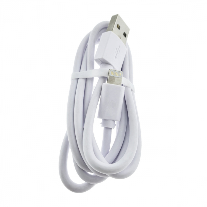 Cablu USB Compatibil Apple iPhone cu conector de tip lightning 8 Pin, 1 Metru, Alb, Incarcare Rapida 2A [3]