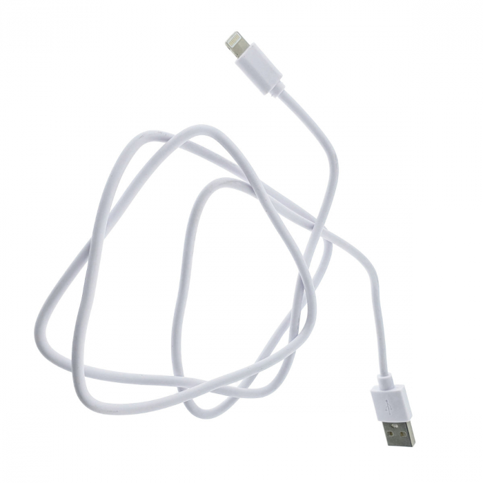 Cablu USB Compatibil Apple iPhone cu conector de tip lightning 8 Pin, 1 Metru, Alb, Incarcare Rapida 2A [2]