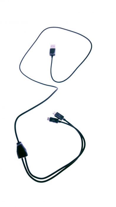 Cablu USB la 2 x microUSB, 1m Black, - HYB-7333 [3]