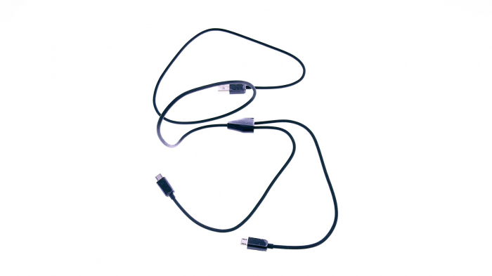 Cablu USB la 2 x microUSB, 1m Black, - HYB-7333 [2]
