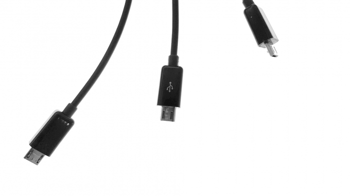 Cablu USB la 3 x microUSB, 1m Black - HYB-7329 [2]