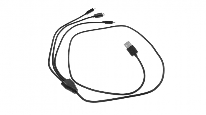 Cablu USB la 3 x microUSB, 1m Black - HYB-7329 [5]