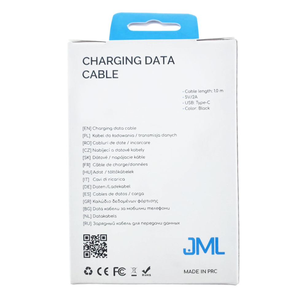 Cablu USB la USB-C, 1m, 2A, pentru Incarcare Rapida si Transfer Date, Negru JML-25948 [5]
