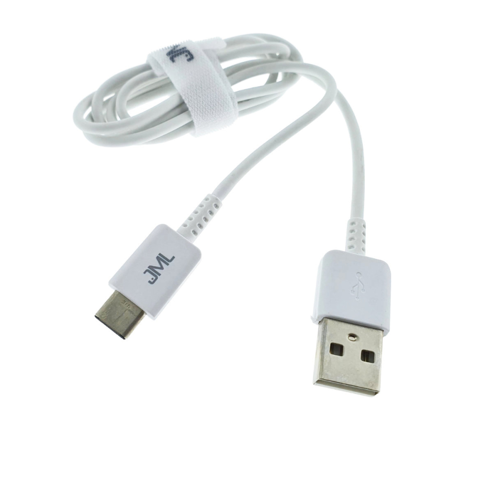 Cablu USB la USB-C, 1m, 2A, pentru Incarcare si Transfer Date, Alb JML-25949 [2]