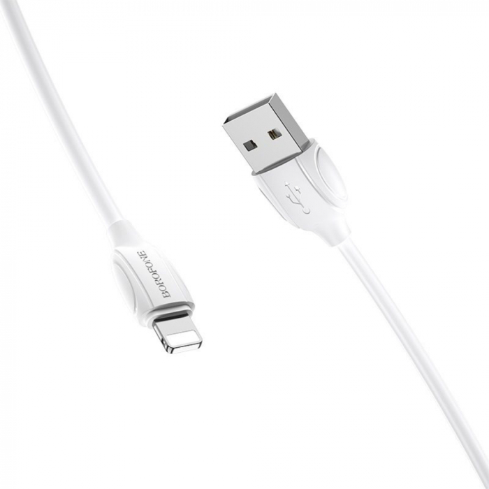 Cablu USB tata si conector compatibil lightning tata, Borofone BX19 Benefit, lungime 1m, alb [2]