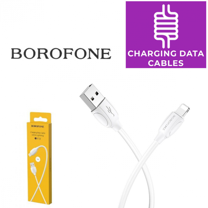 Cablu USB tata si conector compatibil lightning tata, Borofone BX19 Benefit, lungime 1m, alb [4]