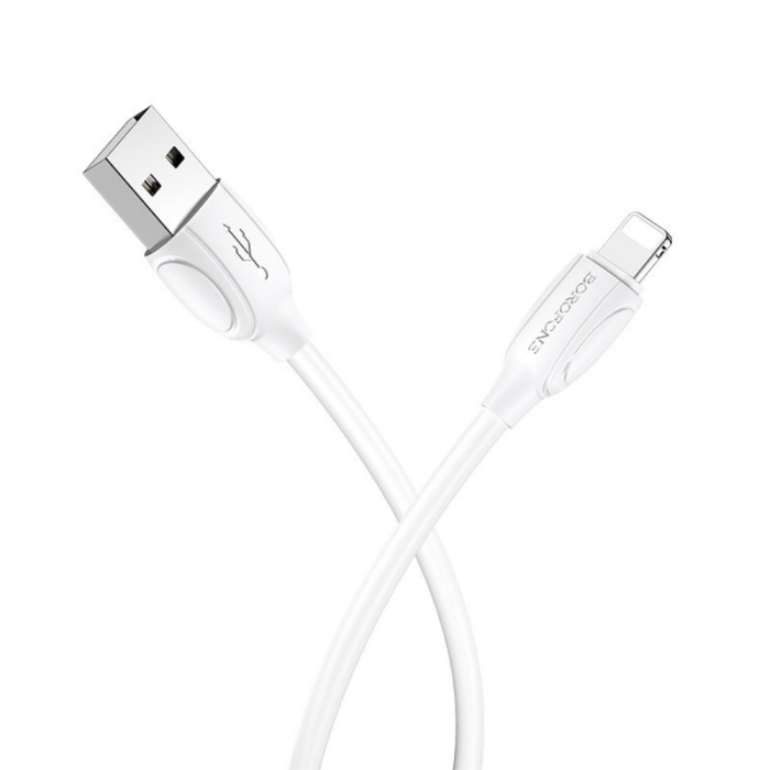 Cablu USB tata si conector compatibil lightning tata, Borofone BX19 Benefit, lungime 1m, alb [1]