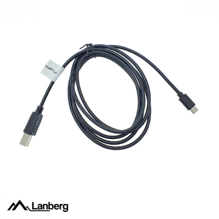 Cablu USB tip C imprimanta USB 2.0, 1.8 m, Lanberg 42977, USB B la USB-C, negru [4]