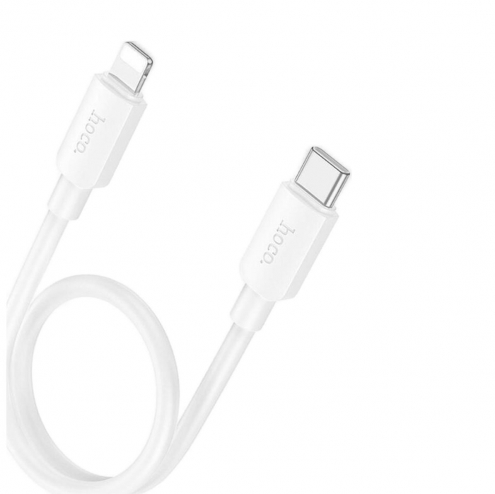 Cablu USB Tip C tata la conector tip lightning, HOCO X96, PD 20W, lungime 25 cm, Alb [2]