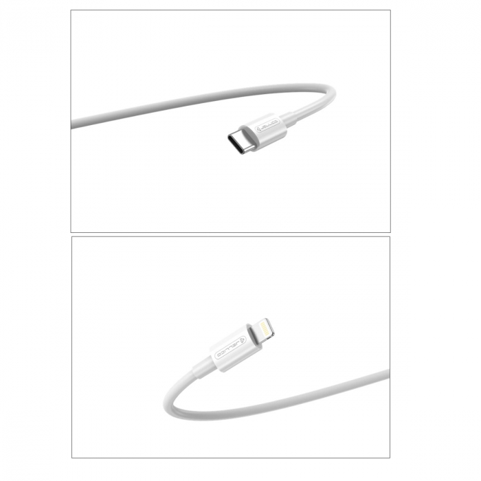 Cablu USB Tip C tata la conector tip lightning, JELLICO B1, PD 20W, lungime 100 cm, Alb [2]