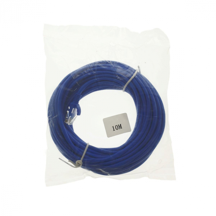 Cablu UTP cat.5, mufat 2xRJ45, lungime 10m, de legatura retea, ethernet, albastru [4]