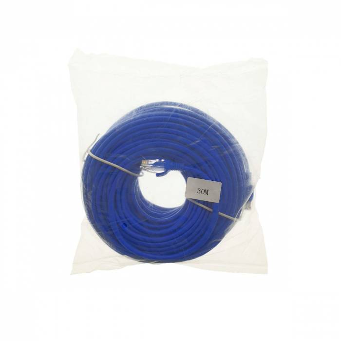 Cablu UTP cat.5, mufat 2xRJ45, lungime 30m, de legatura retea, ethernet, albastru [3]
