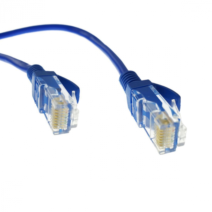 Cablu UTP cat.5, mufat 2xRJ45, lungime 3m, de legatura retea, ethernet, albastru [2]