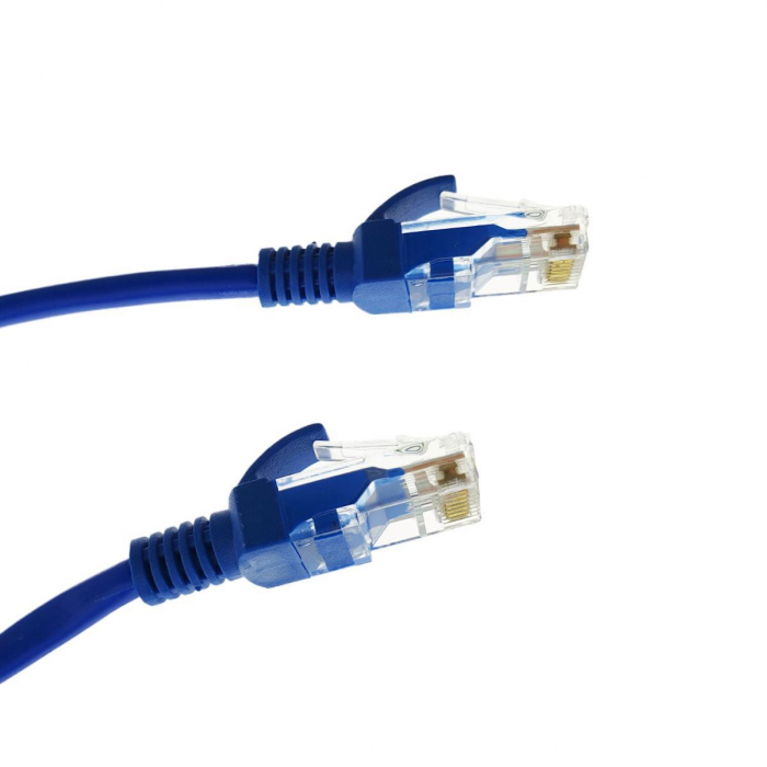 Cablu UTP cat.5, mufat 2xRJ45, lungime 3m, de legatura retea, ethernet, albastru [3]