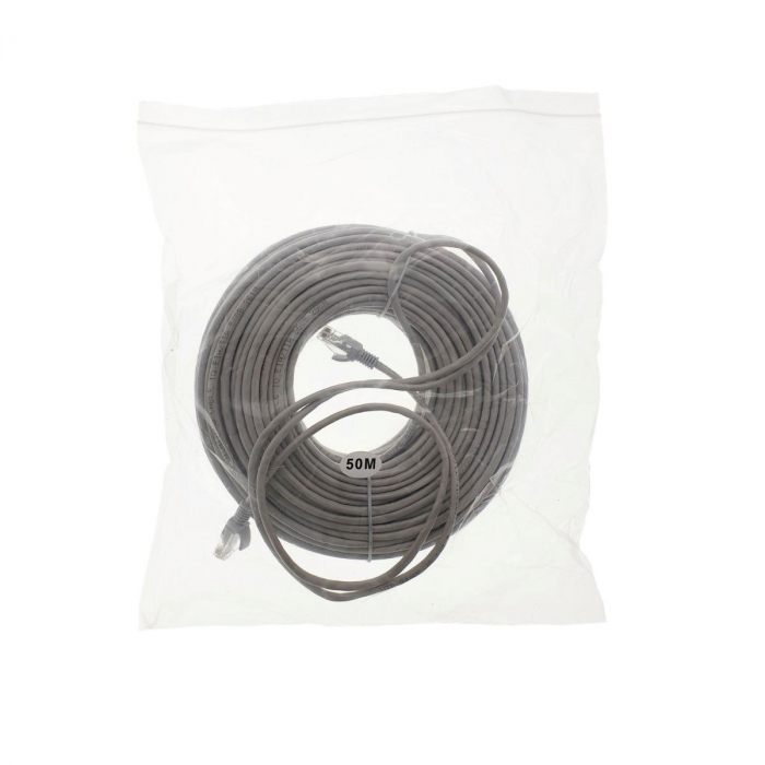 Cablu UTP cat.5, mufat 2xRJ45, lungime 50m, de legatura retea, ethernet, gri [3]