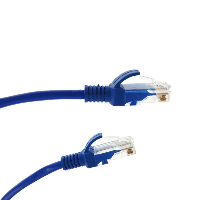 Cablu UTP cat.5, mufat 2xRJ45, lungime 5m, de legatura retea, ethernet, albastru [3]