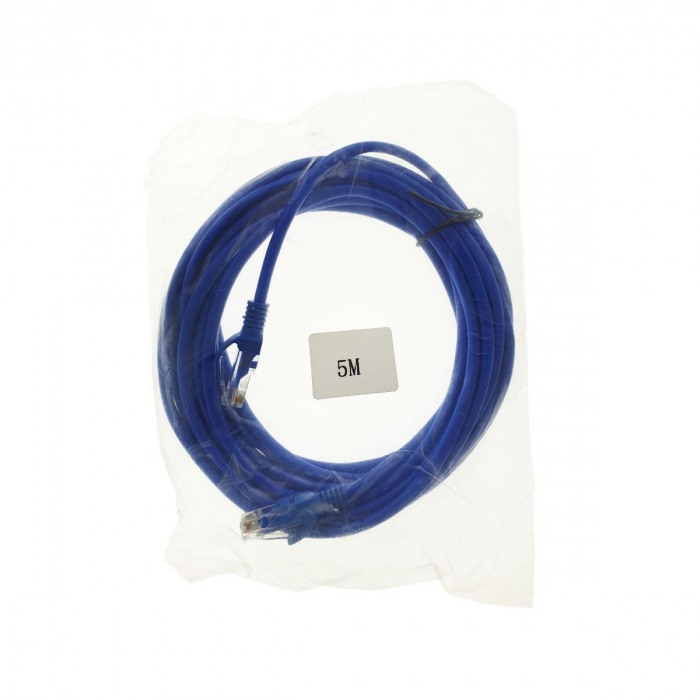 Cablu UTP cat.5, mufat 2xRJ45, lungime 5m, de legatura retea, ethernet, albastru [4]