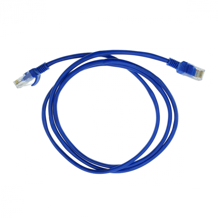 Cablu UTP cat 5e, mufat 2xRJ45, lungime 1.5 m, AWG 26, 100 MHz, de legatura retea, ethernet, albastru [2]