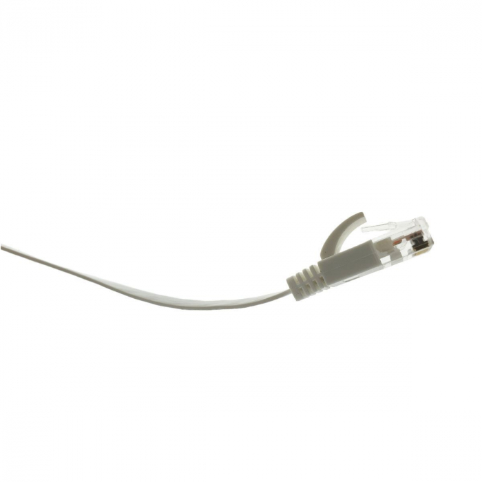Cablu UTP cat.6, mufat 2xRJ45, lungime 1m, plat, de legatura retea, ethernet, alb [7]