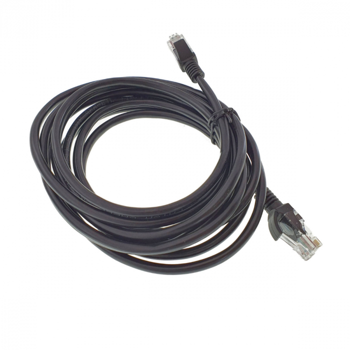 Cablu UTP, Lanberg 40270, cat.5e, mufat 2xRJ45, lungime 3 m, AWG 26, 100 MHz, de legatura retea, ethernet, negru [1]