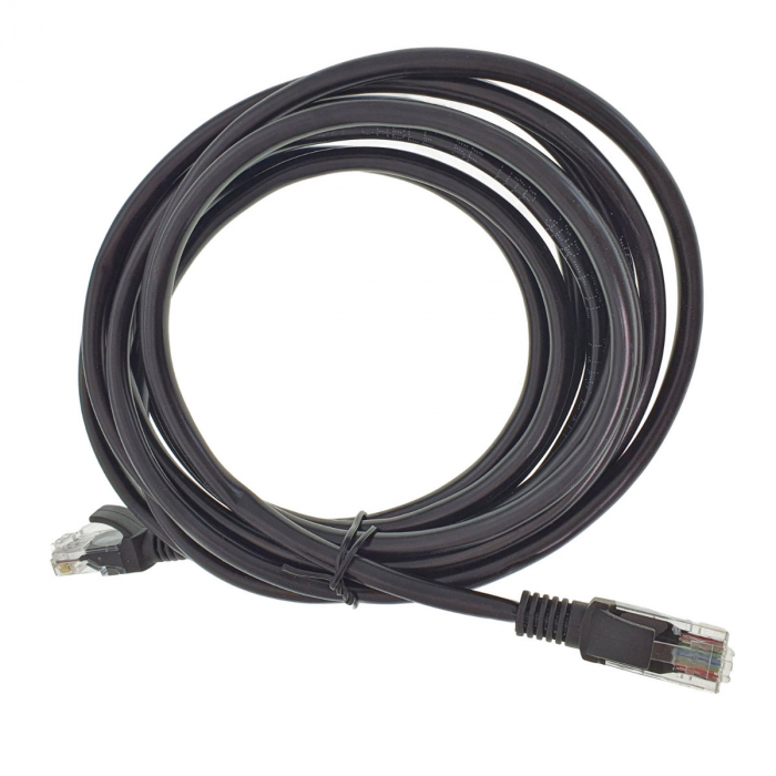 Cablu UTP, Lanberg 40270, cat.5e, mufat 2xRJ45, lungime 3 m, AWG 26, 100 MHz, de legatura retea, ethernet, negru [4]
