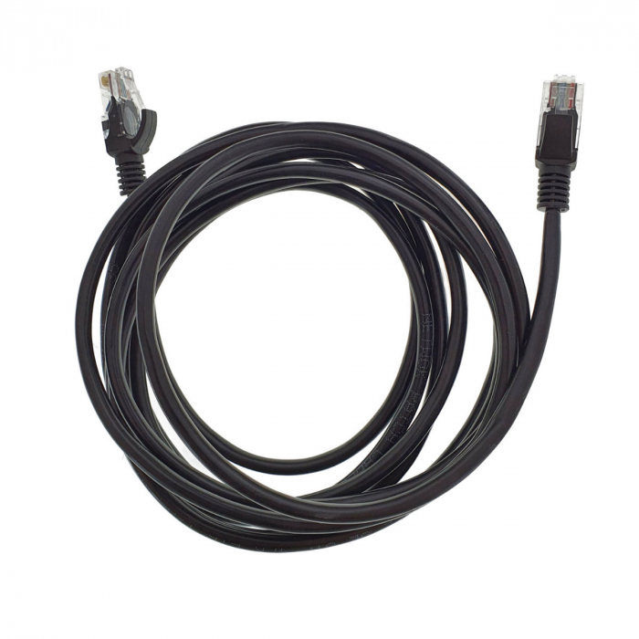Cablu UTP, Lanberg 40270, cat.5e, mufat 2xRJ45, lungime 3 m, AWG 26, 100 MHz, de legatura retea, ethernet, negru [2]