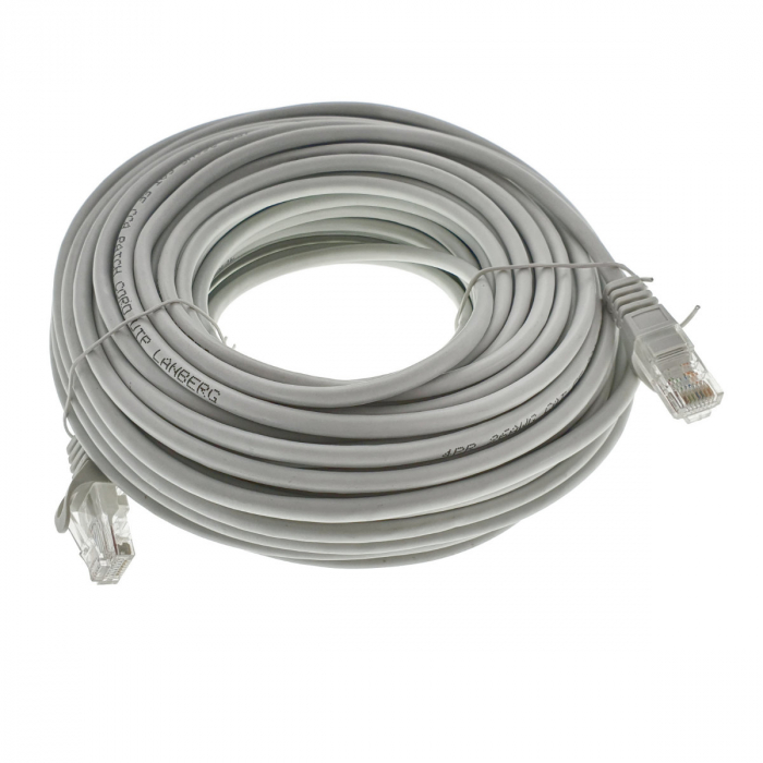 Cablu Patchcord Lanberg, RJ45, cat. 5e, UTP, 20m, gri [2]